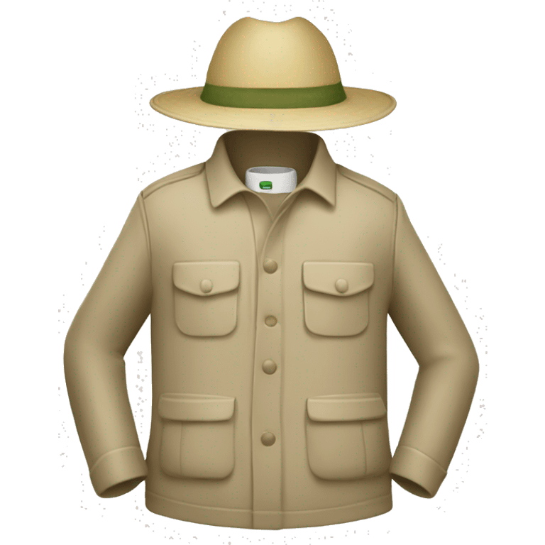 gardener pith helmet beige jacket emoji