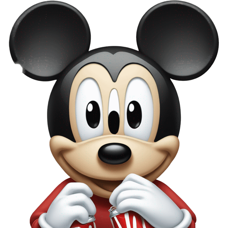 Mickey Mouse drinking Diet Coke emoji