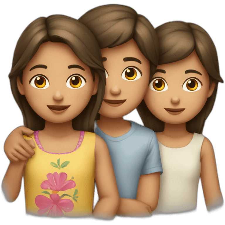 TRES NIÑOS Y UNA NIÑA emoji