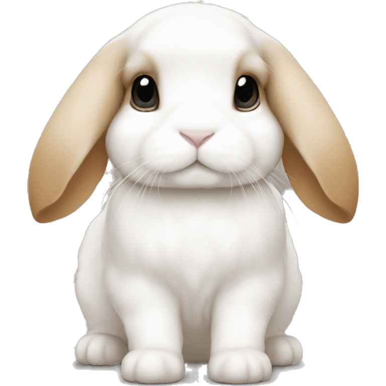 White and caramel baby holland lop emoji