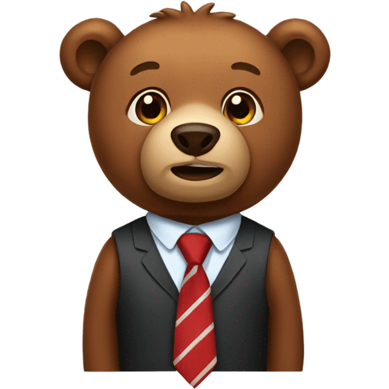 A brown bear with a tie emoji