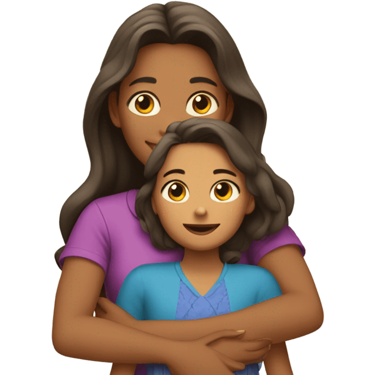 Mom hugging daughter  emoji