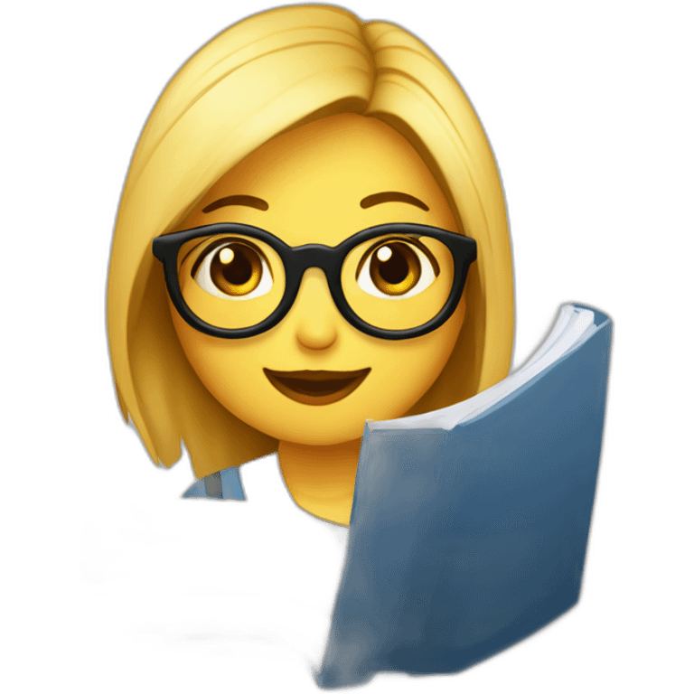 Emoji de chica estudiante con libro emoji