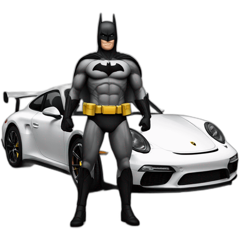 Batman in front of a porsche  emoji