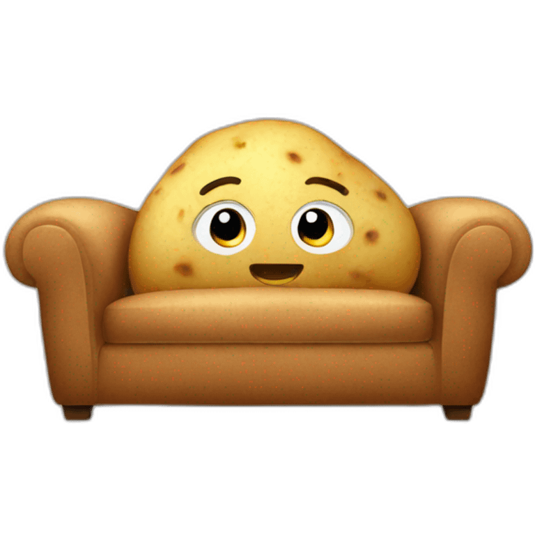 potato couch with face emoji