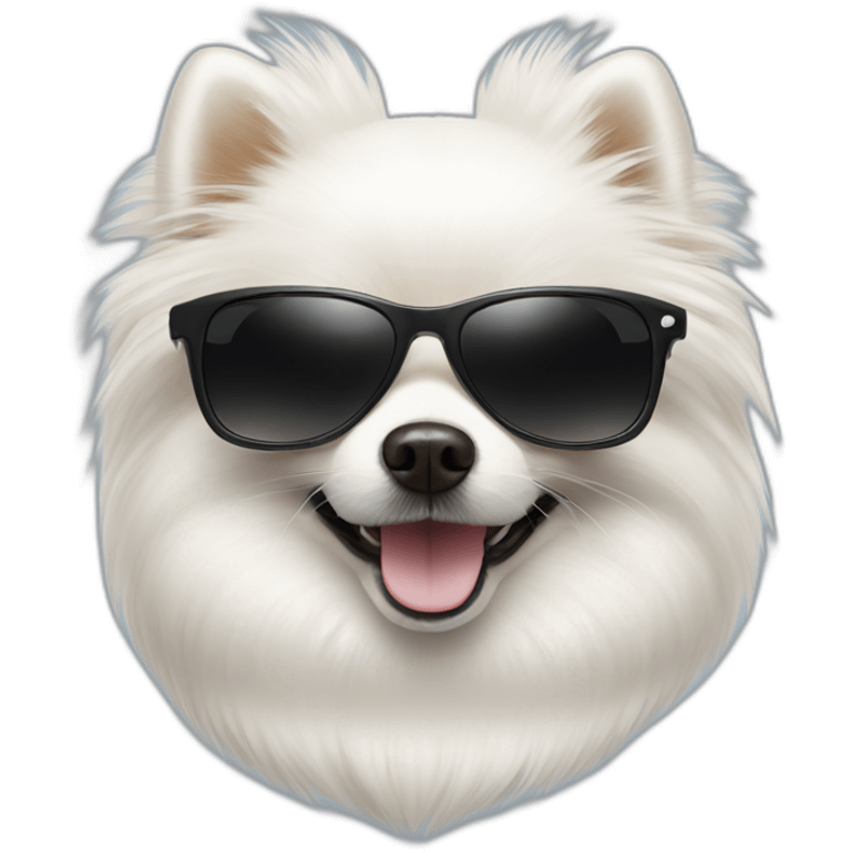 White-Pomeranian-with-sunglasses emoji