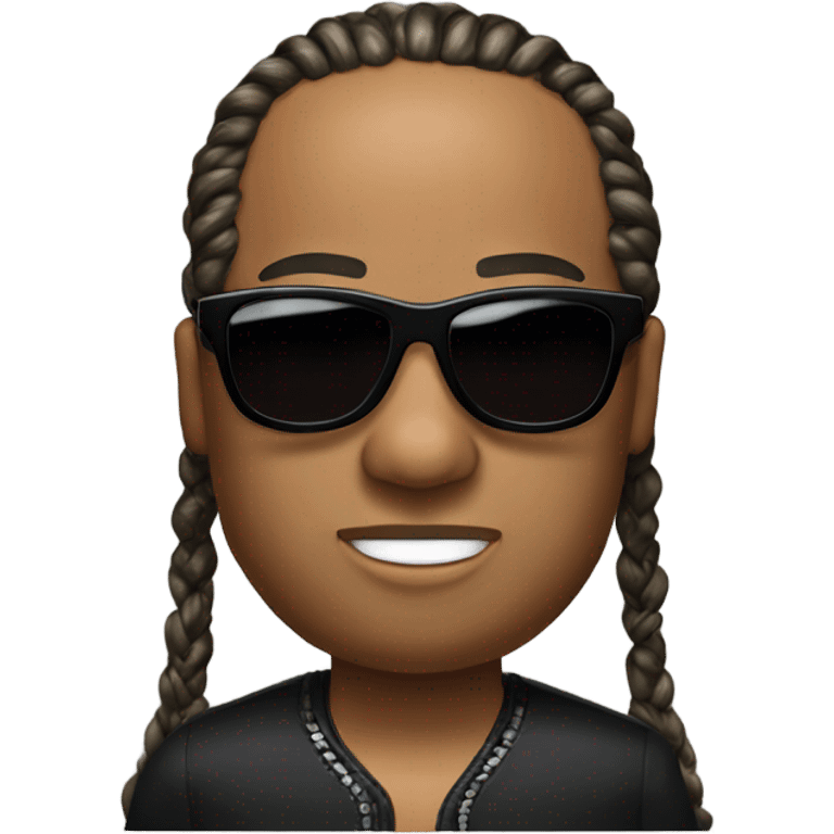 Stevie wonder with braids, receding hairline, and dark sunglasses  emoji