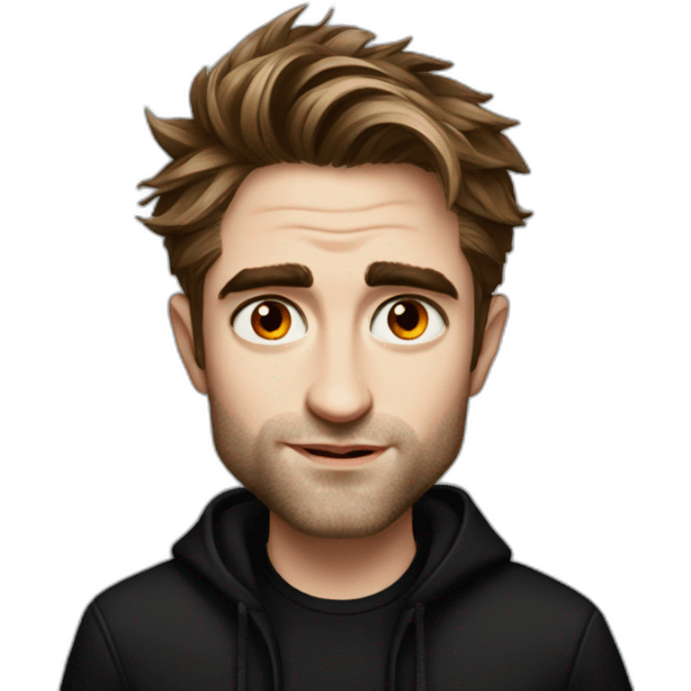 Robert Pattinson black clothes red eyes emoji