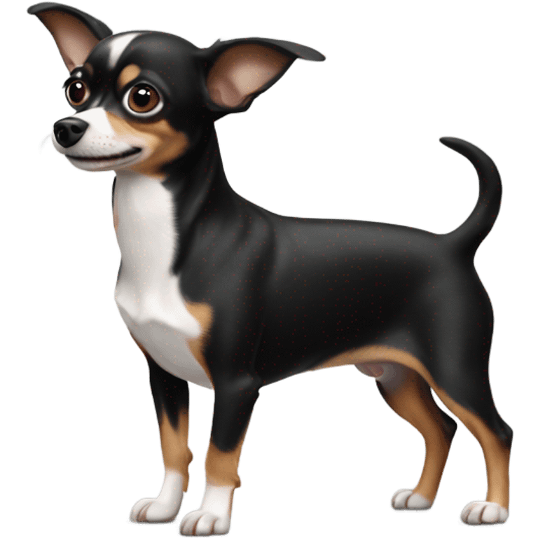 Black and white  chihuahua wiener dog emoji