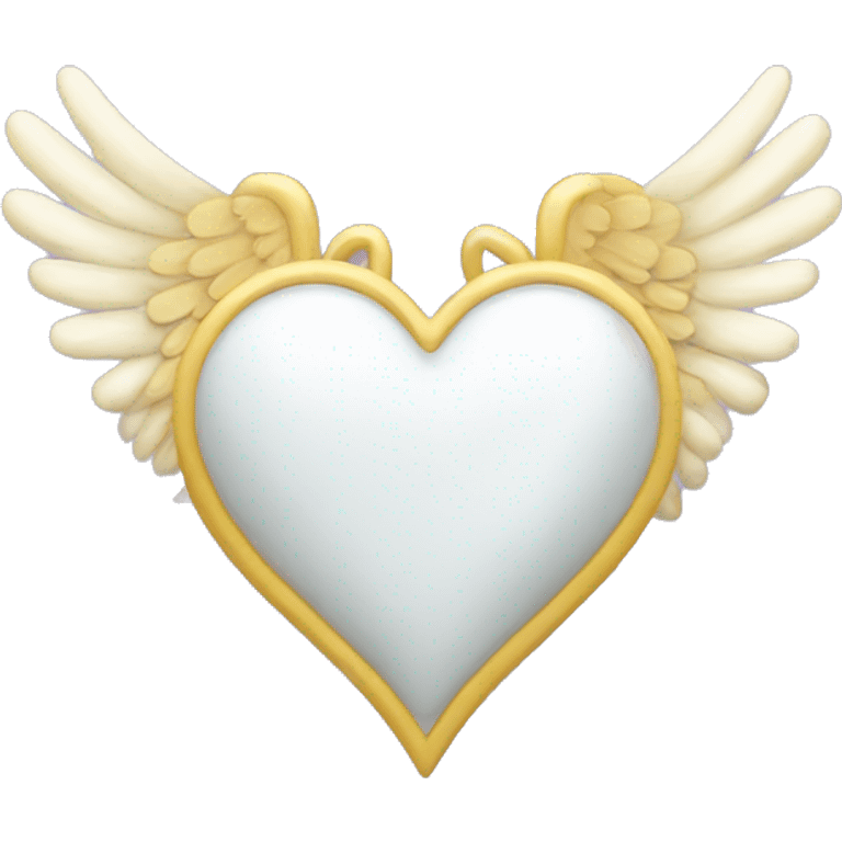 white heart with angel wings emoji