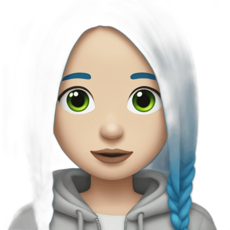 Billie eilish with blue hair emoji