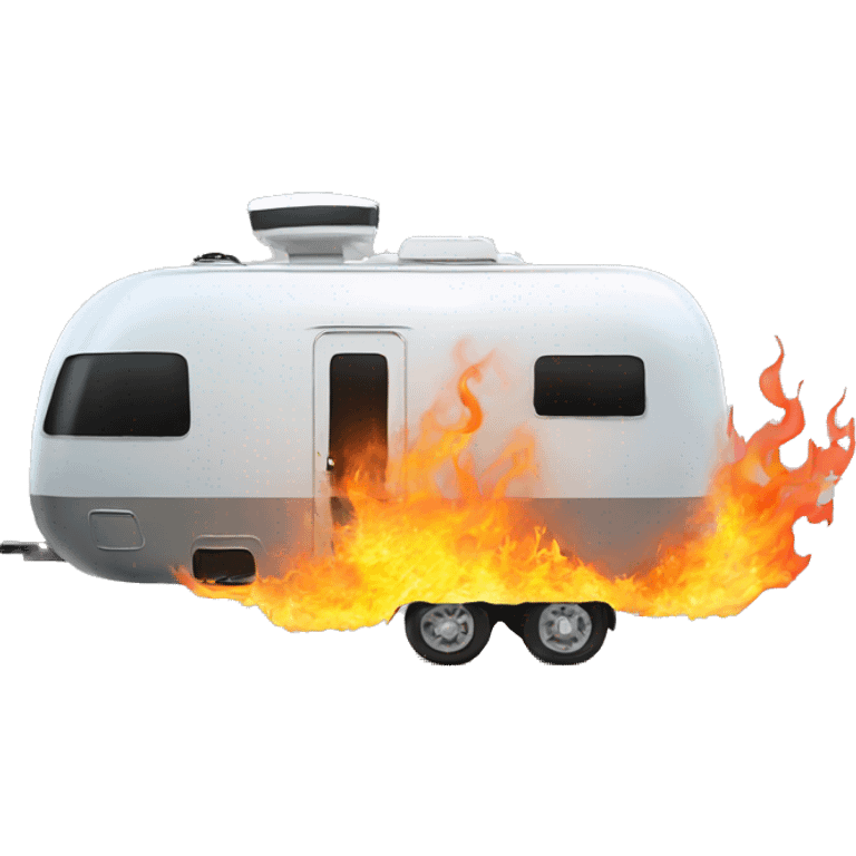 a futuristic rv on fire emoji