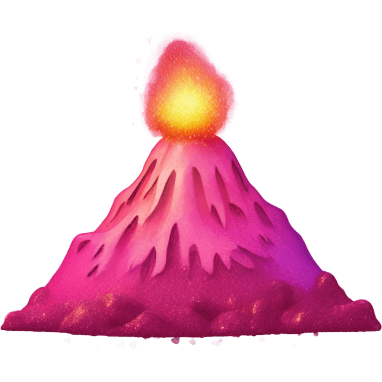 Pink ombre erupting volcano with hearts and glitter  emoji