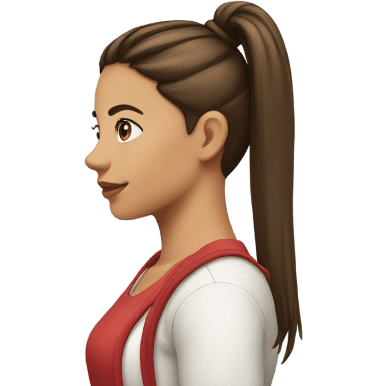 girl side profile brunette high ponytail emoji