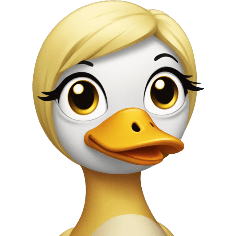 Female duck with lashes  emoji