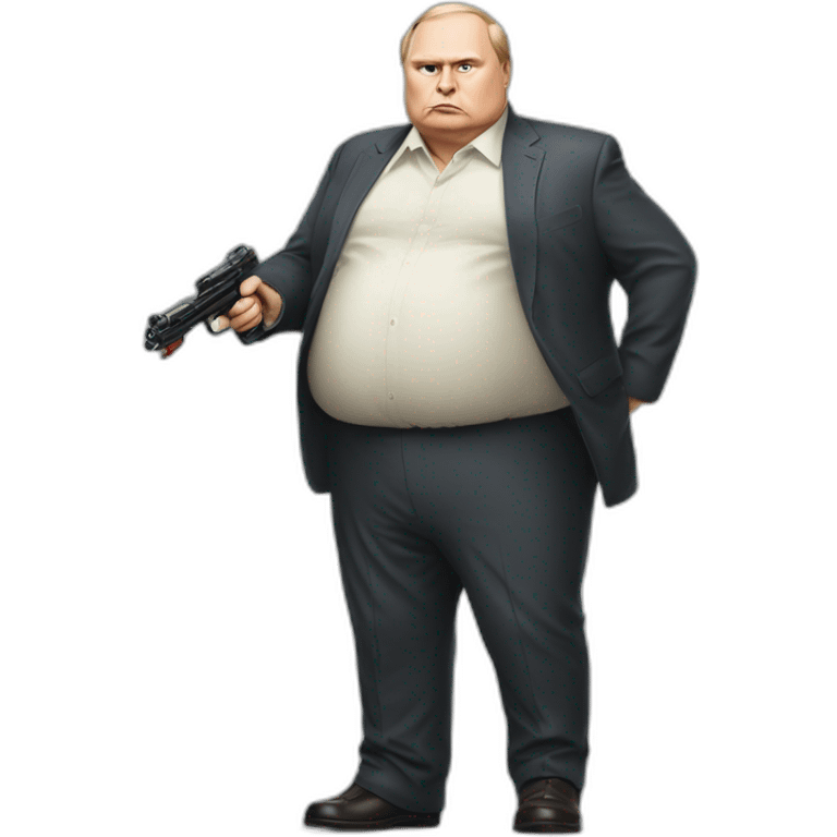 Vladimir Poutine morbidly obese Shooting nobody full body emoji