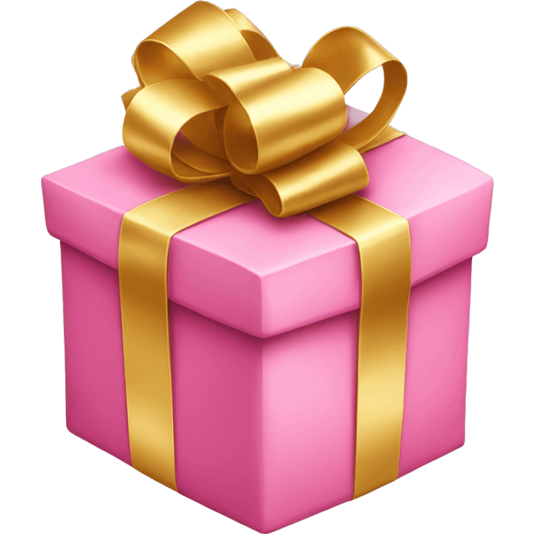 pink present with gold ribbon emoji