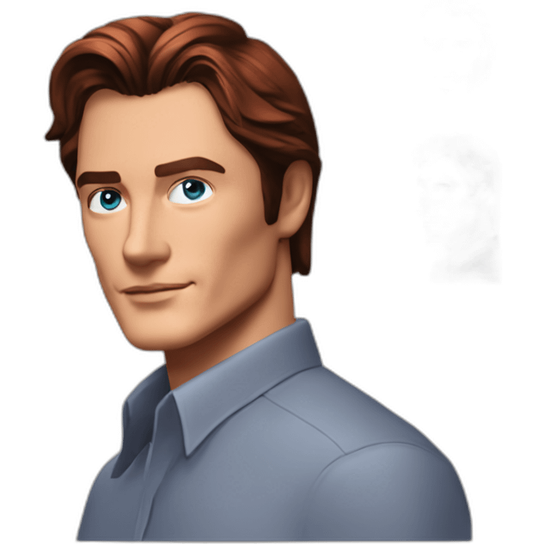 Alain delon young blue eyes neat gelled flat red hair software engineer emoji