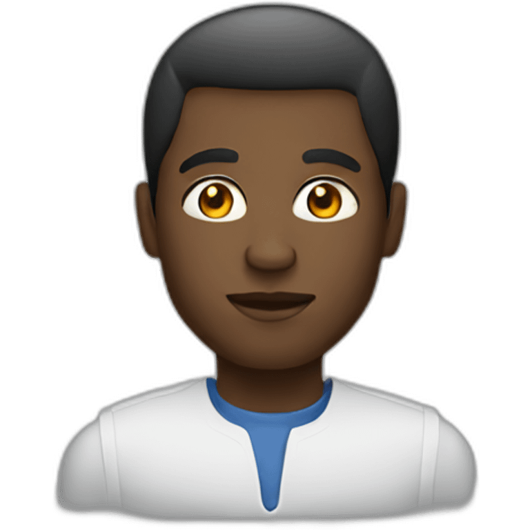 Black man working in a pc emoji