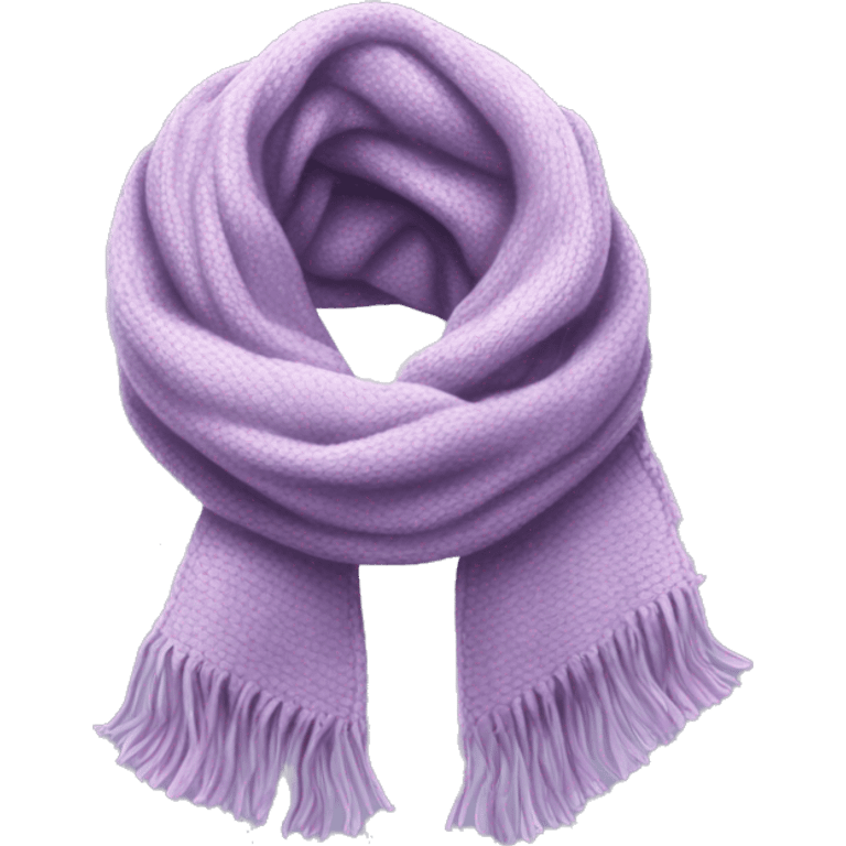 Realistic light purple winter scarf isolated. emoji