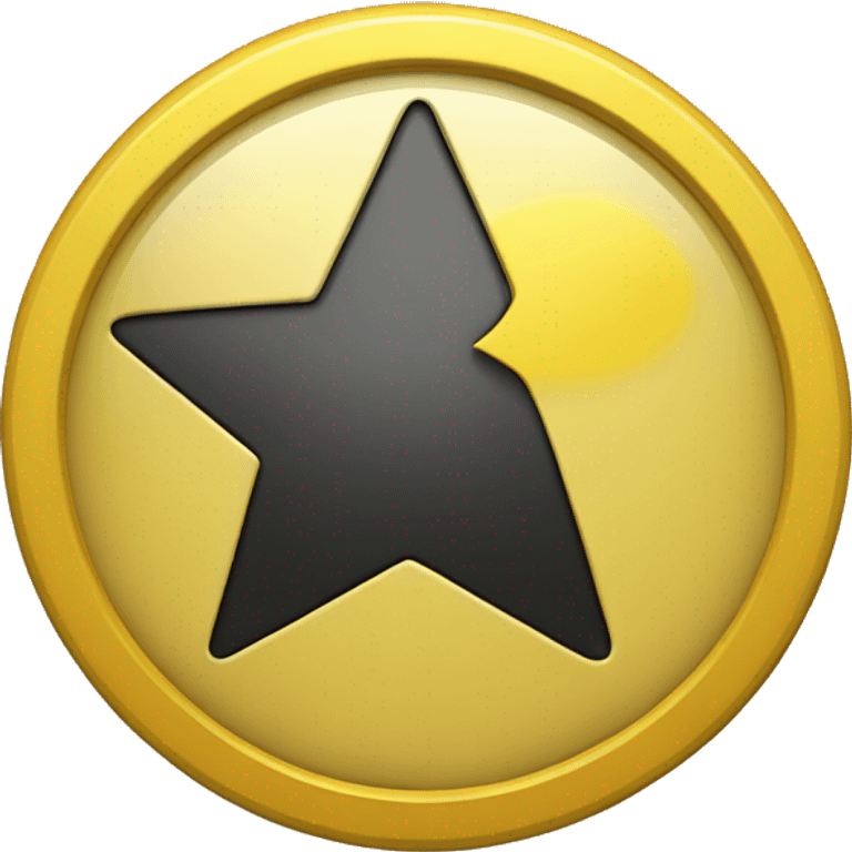 generate a yellow round coin with darker tinted yellow borders and a black star inside emoji