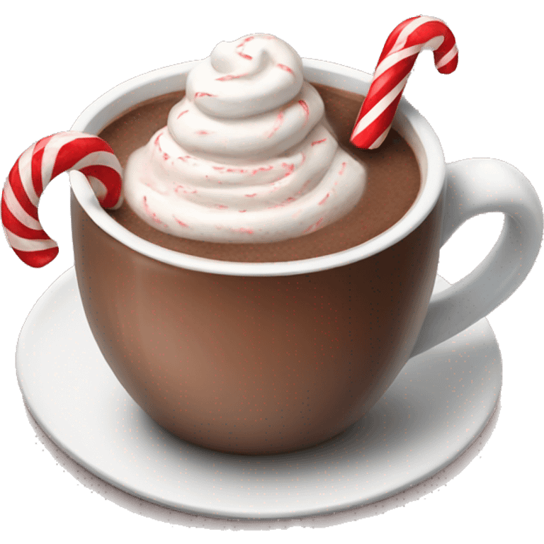 Hot cocoa with candy cane emoji