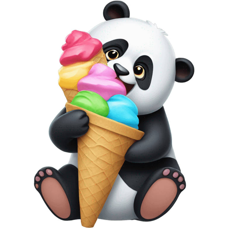 Panda eating ice cream emoji