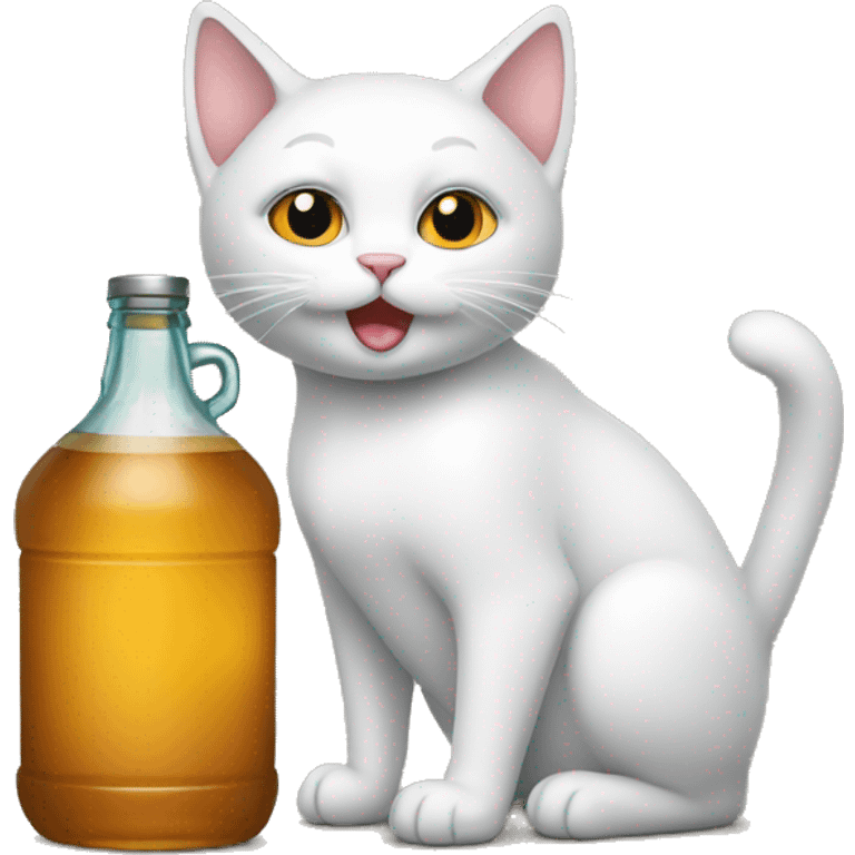 cat with a bottle of moonshine emoji