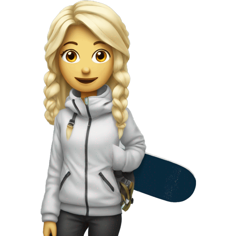 Blonde girl with snowboard  emoji