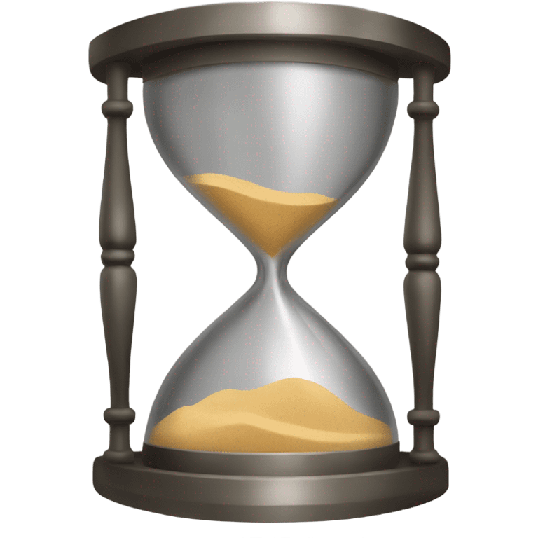 a metal sand clock emoji