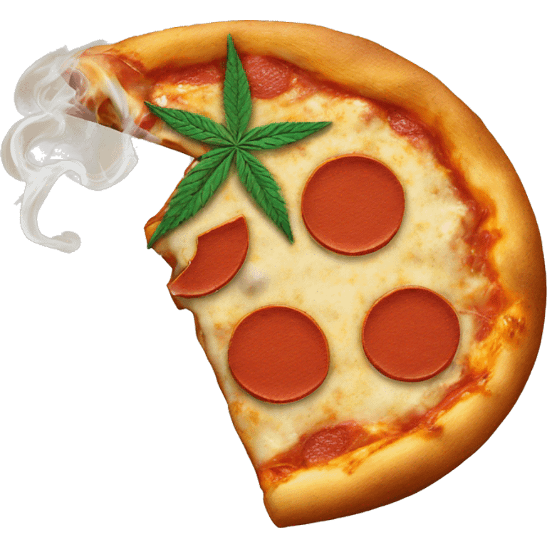 Eating pizza smoking weed emoji