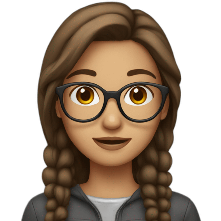 girl with brown hair in glasses emoji