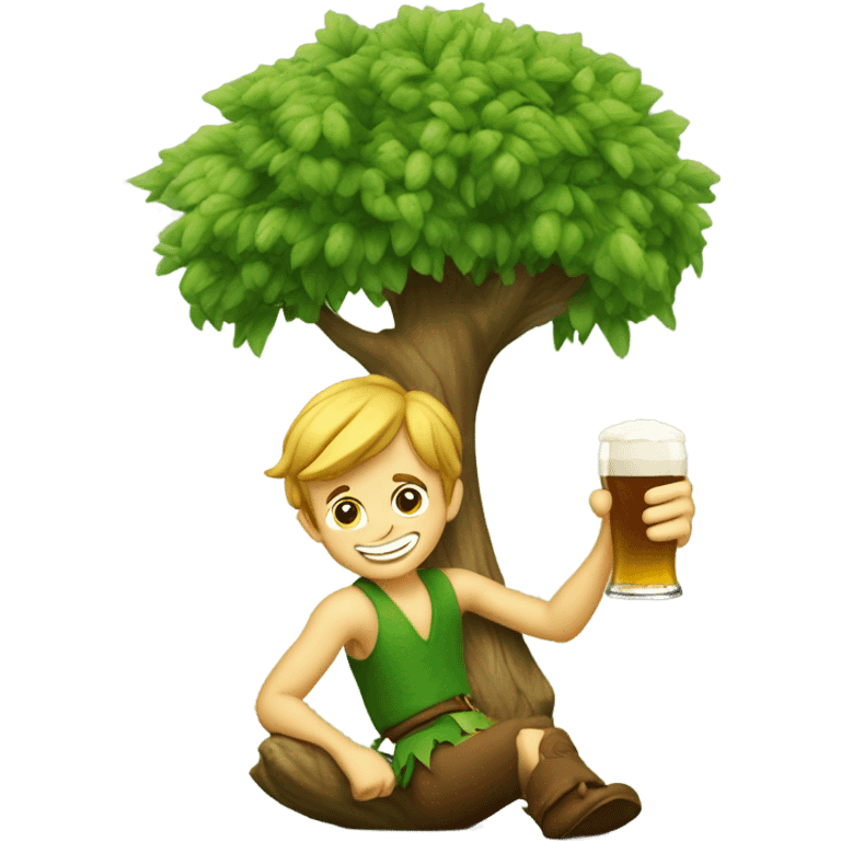 Arbol con piter pan tomando cerveza emoji