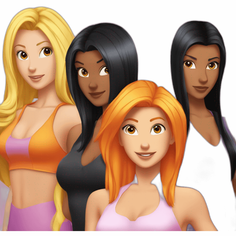 totally spies three girls blond-hair black-hair orange-hair emoji