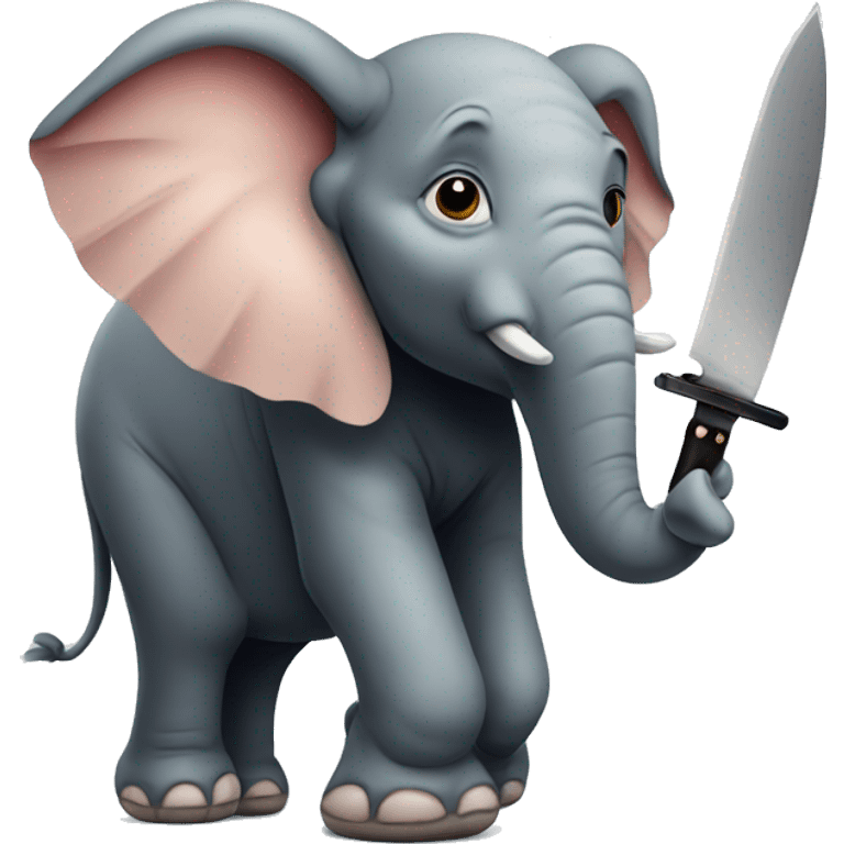 elephant with a knife emoji