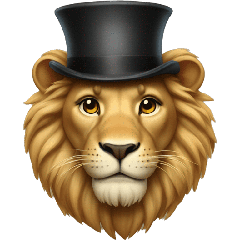 Lion with top hat emoji