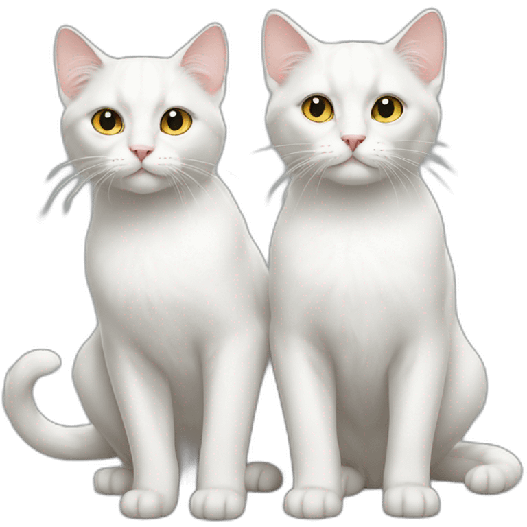 two white cats full body emoji