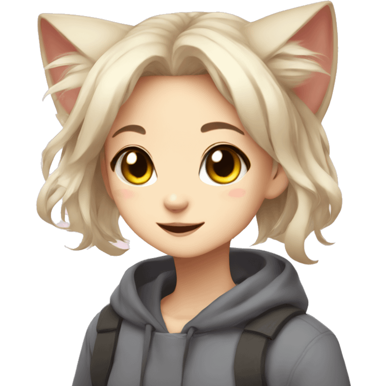 cute cat anime girl emoji