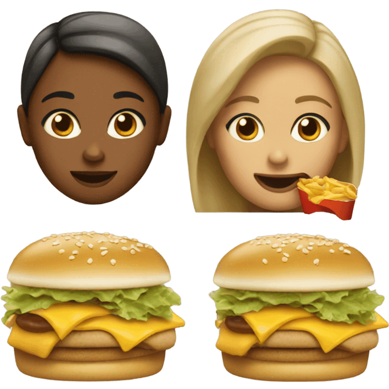 Girl eating mac donalds emoji