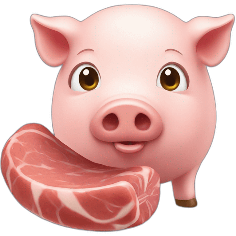 Cochon qui mange du saucisson emoji