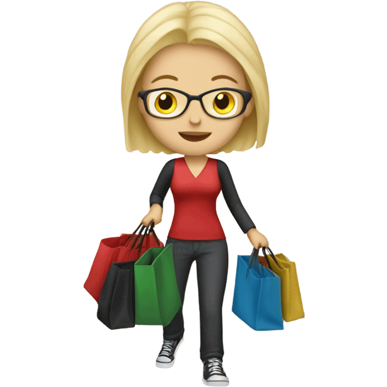 White blond Female music teacher with a lot of bags emoji