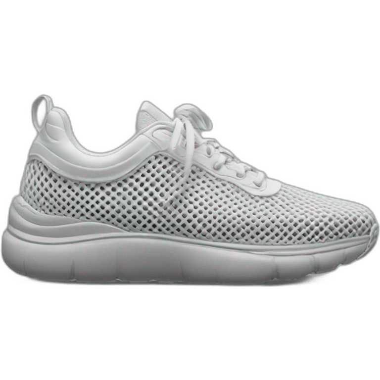 Ribber-trimmed mesh pvc sneakers emoji