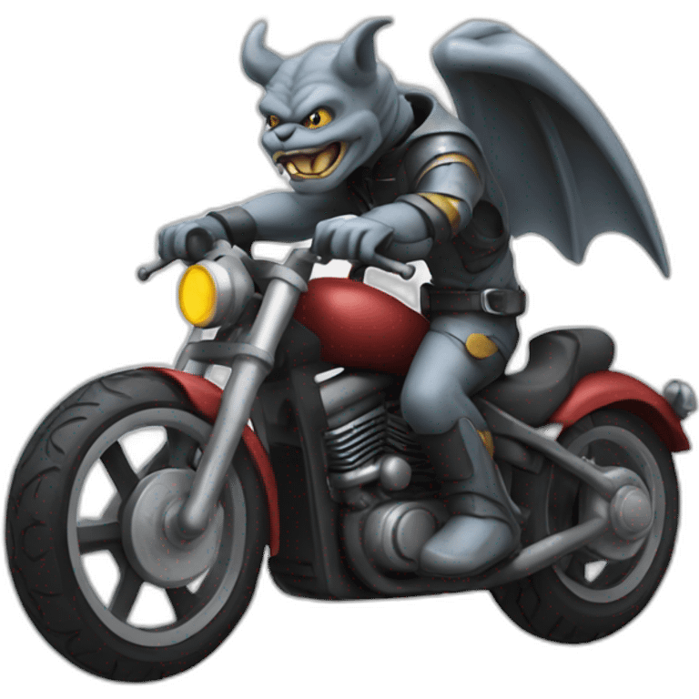 gargoyle biker with helmet emoji