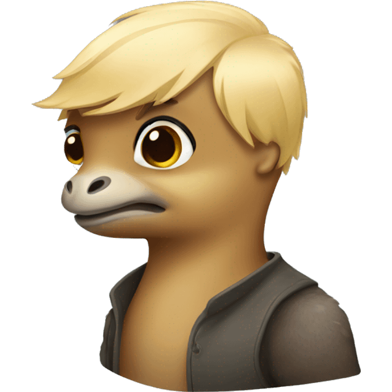 Blond Short hair platypus emoji