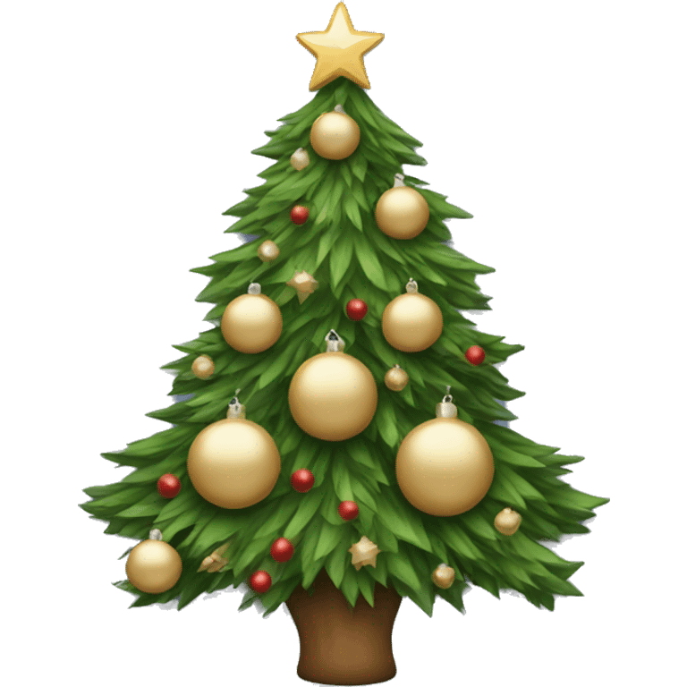 Christmas tree with beige ornaments emoji