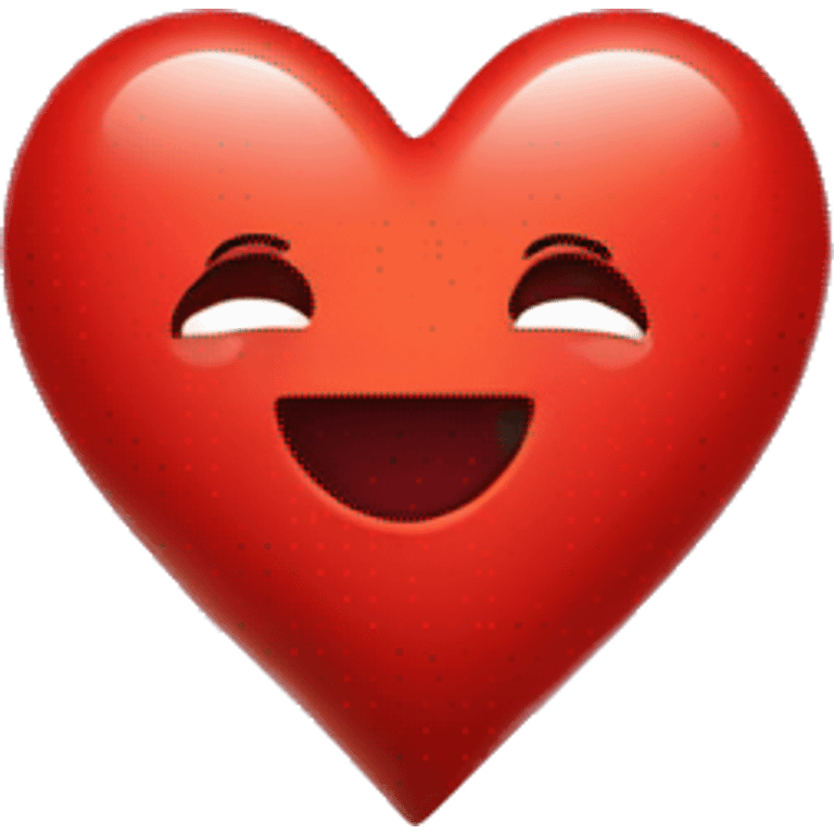 Red cute heart with a smile emoji