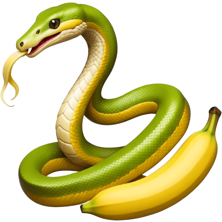 Snake eating banana emoji