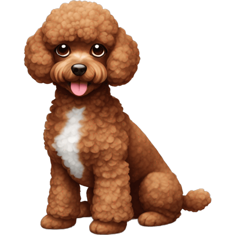 toy poodle red brown with white spot on chest without collar emoji