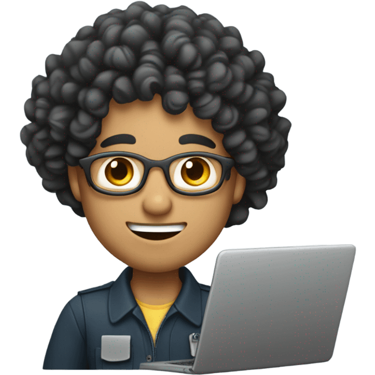 Mexican school IT technician with curly hair  emoji