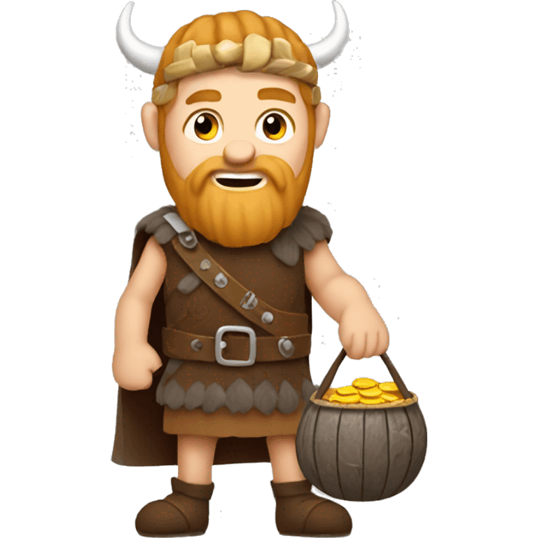 Viking holding a bag of coins  emoji